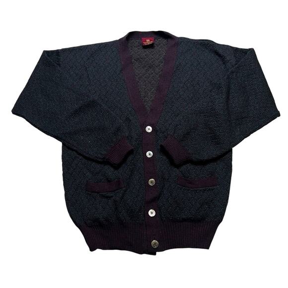 Vintage Nordstrom 100% Merino Wool Cardigan Sweater Made in Uruguay Medium Retro - Picture 6 of 13